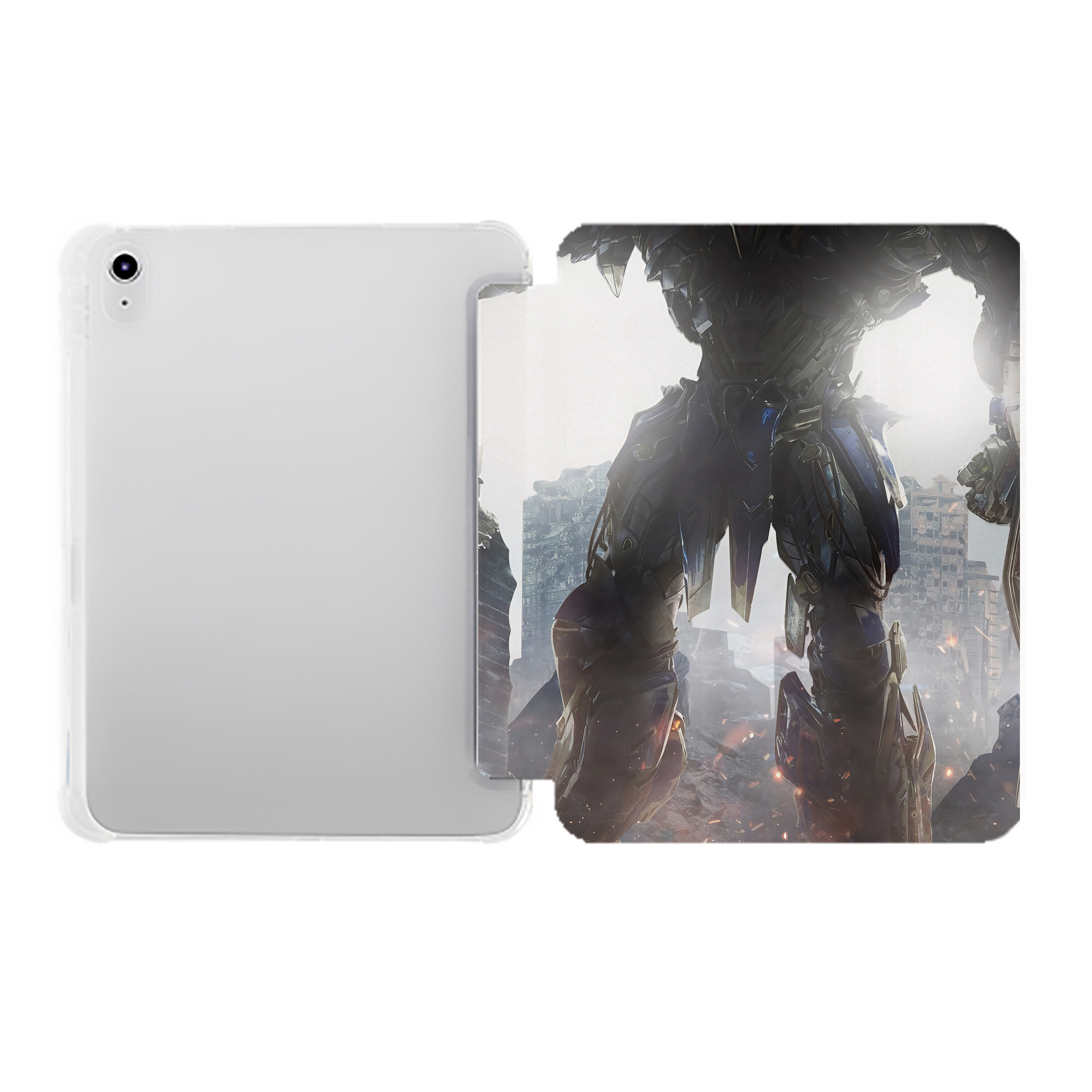 （画像用） Transformers トランスフォーマー IPad ケース ペン収納付き 三つ折りスタンド PUレザー×シリコン 対応機種9.5/10.5/10.9インチ
